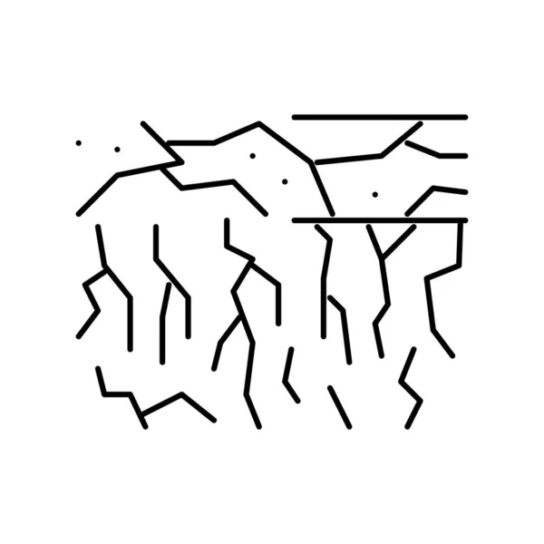 Linha seca do solo ícone vetor ilustração — Vetor de Stock
