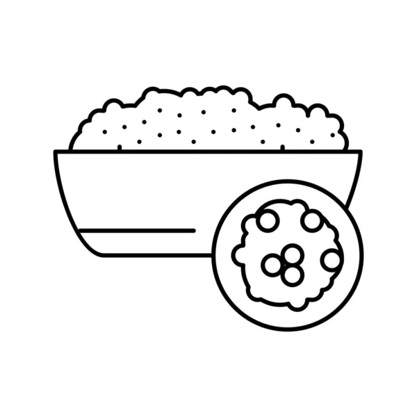 Gambar vektor ikon baris groat couscous - Stok Vektor