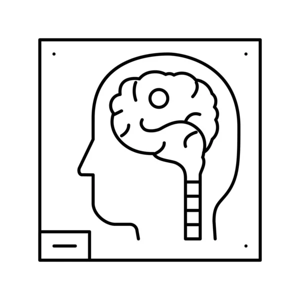 Human brain x-ray line icon vector illustration — Stock Vector