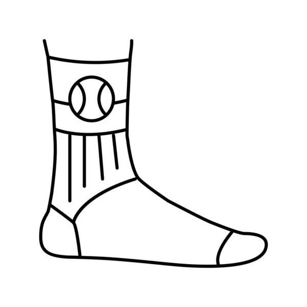 Gambar vektor ikon baris pemain tenis kaus kaki - Stok Vektor