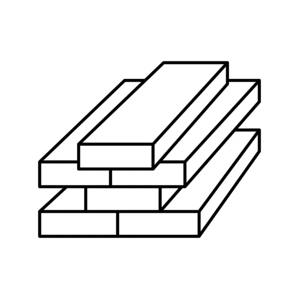 Madeira madeira linha ícone vetor ilustração —  Vetores de Stock