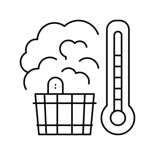 Banho sauna mens lazer linha ícone vetor ilustração —  Vetores de Stock