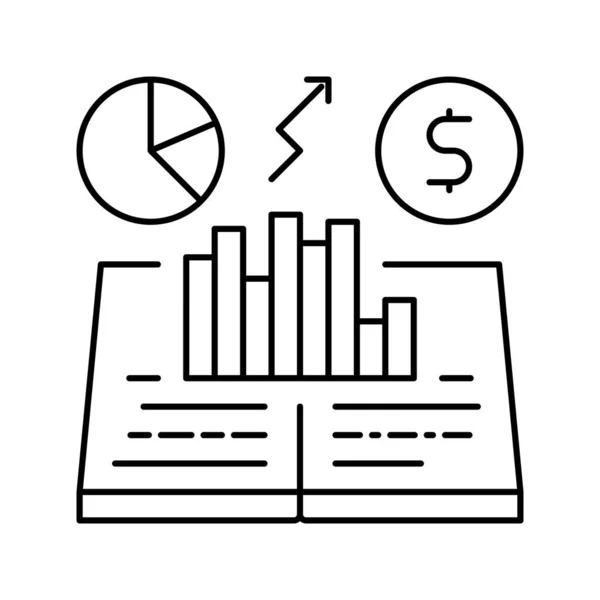 Economische geschiedenis lijn pictogram vector illustratie — Stockvector