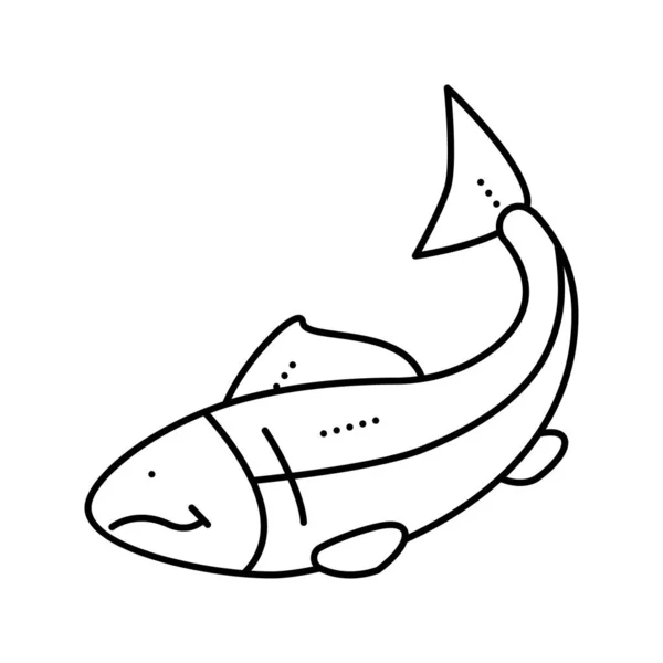 Poisson fruits de mer ligne icône vecteur illustration — Image vectorielle
