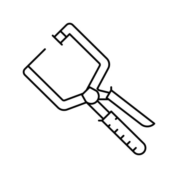 Right angle clamp carpenter tool line icon vector illustration — Stock Vector