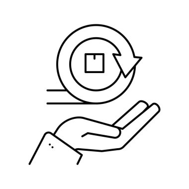 elde tutulan dairesel ekonomi süreci çizgi vektör çizimi