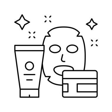 Kozmetoloji boş zaman çizgisi vektör illüstrasyonu