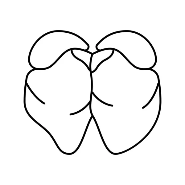 肝鸡线图标矢量图解 — 图库矢量图片