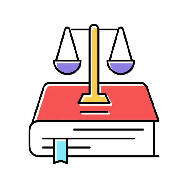 宪法法彩色图标矢量插图 — 图库矢量图片