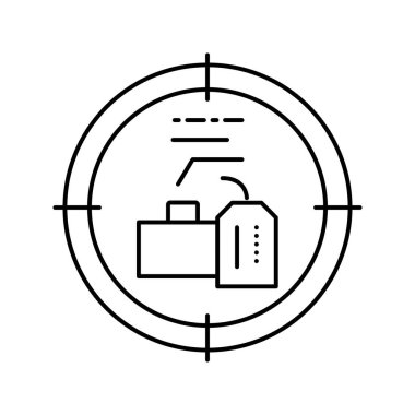 hedef itibar yönetim çizgisi ikonu vektör illüstrasyonu