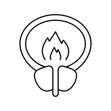 Yanan ağrı sidik torbası çizgisi ikon vektör çizimi