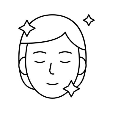 Temiz yüz çizgisi ikon vektör çizimi