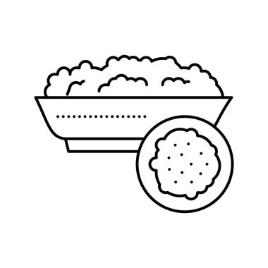 irmikli Groat çizgisi ikon vektör illüstrasyonu