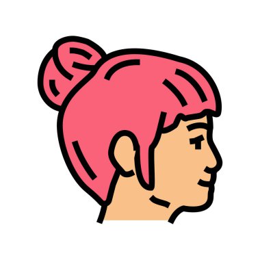 yüz çocuk kadın renk ikonu vektör illüstrasyonu