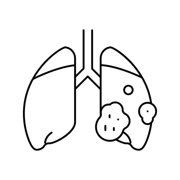 Akutní syndrom respirační tísně linie ikona vektorové ilustrace — Stockový vektor