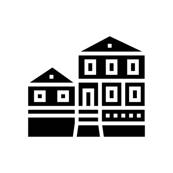Boerderij gebouw glyph icoon vector illustratie — Stockvector