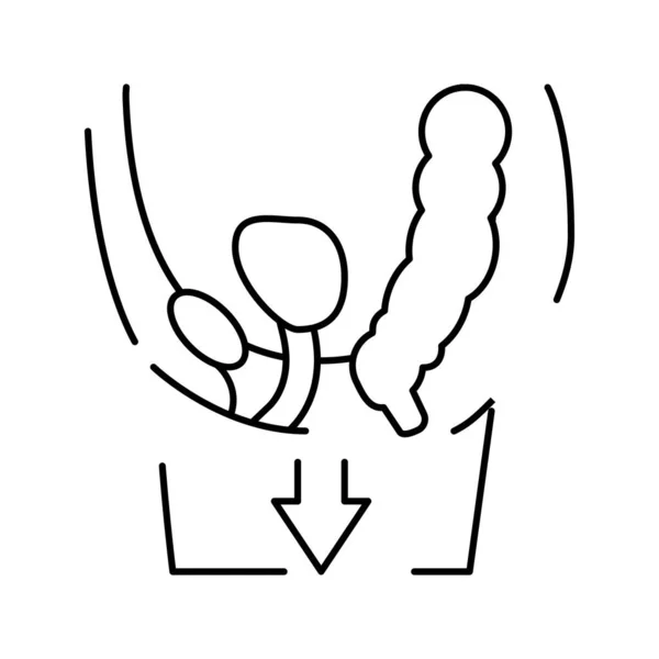 Organvorfall Krankheit Linie Symbol Vektor Illustration — Stockvektor