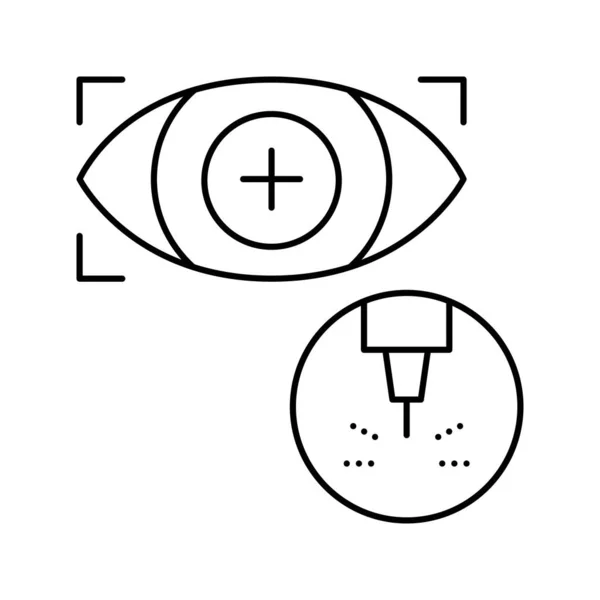 Visión ocular láser línea de tratamiento icono vector ilustración — Archivo Imágenes Vectoriales