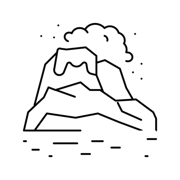 Vulkanische Erde Linie Symbol Vektor Illustration — Stockvektor