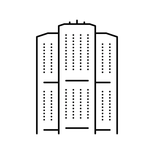 公寓楼线图标矢量插图 — 图库矢量图片