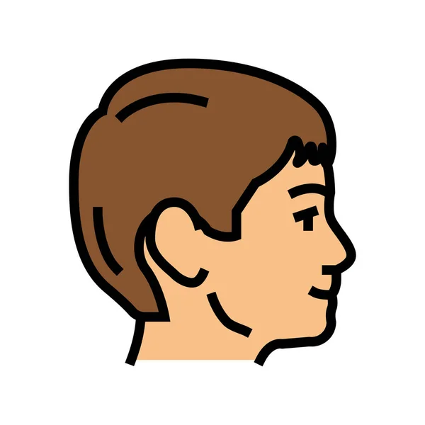 Face kid male color icon vector illustration — Stock Vector