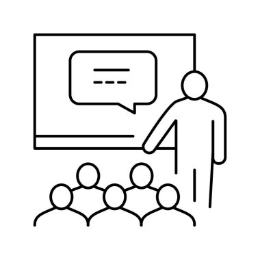 ticari eğitim çizgisi simgesi siyah illüstrasyon