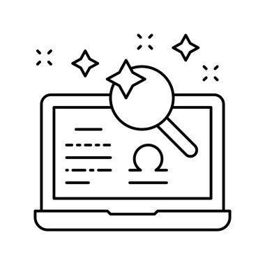 yıldız falı boş çizgi vektör çizimi