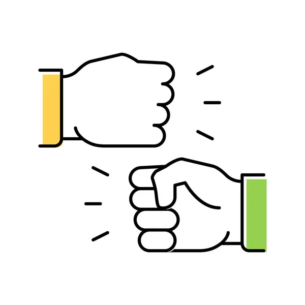 Hand Disput Farbe Symbol Vektor Illustration — Stockvektor