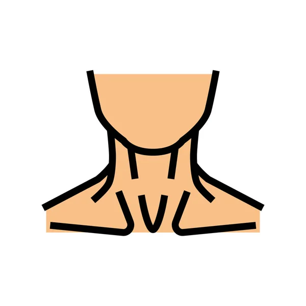 首の人体カラーアイコンベクトルイラスト — ストックベクタ