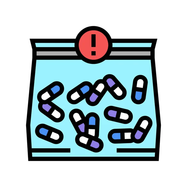 Crimen de drogas color icono vector ilustración — Vector de stock