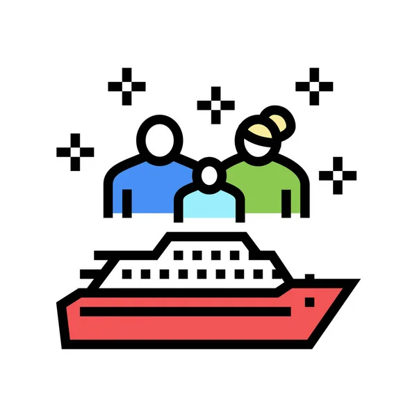 Familie cruise kleur pictogram vector illustratie — Stockvector