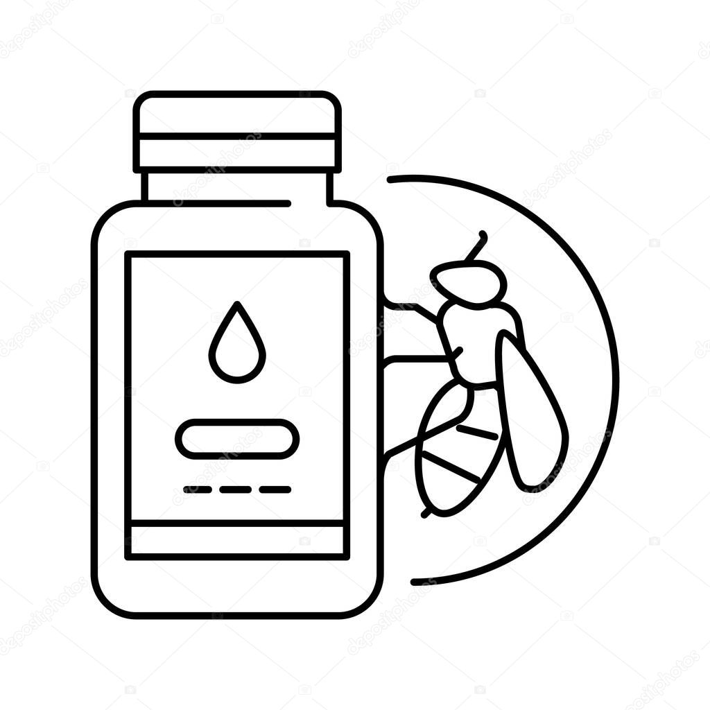 royal jelly beekeeping line icon vector illustration
