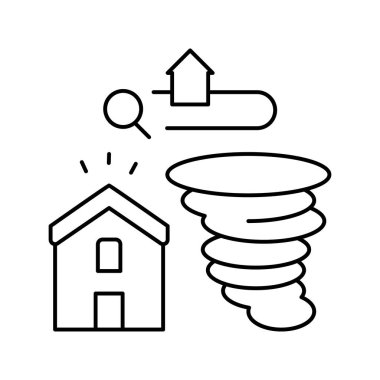 Doğal afet çizgisi ikon vektör çizimi