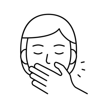 utangaç diş teli çizgi ikon vektör resimlemesi