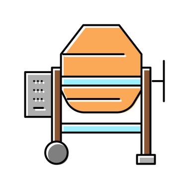 beton üretim karıştırıcı renk vektör illüstrasyonu