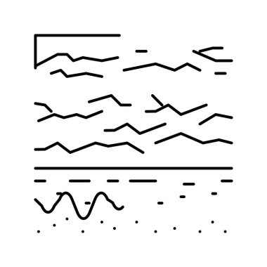 çok kuru cilt çizgi simgesi vektör çizimi