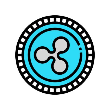 dalgalı kripto para birimi renk ikonu vektör illüstrasyonu