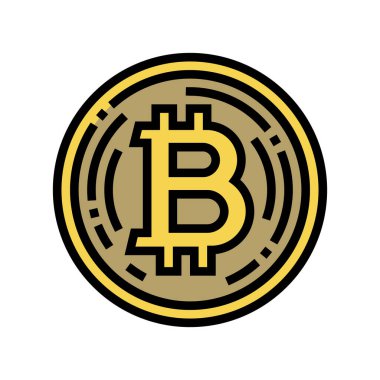 Bitcoin kripto para birimi renk vektör çizimi