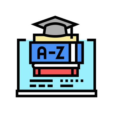 İngilizce eğitimi renk ikonu vektör illüstrasyonuName