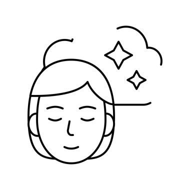 Kadın nostalji çizgisi ikonu vektör illüstrasyon işareti