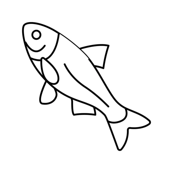 Bighead carp line ikona vektorová ilustrace — Stockový vektor