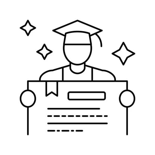 Programa de pós-graduação linha ícone vetor ilustração —  Vetores de Stock