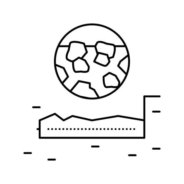 Grus sten väg lager linje ikon vektor illustration — Stock vektor