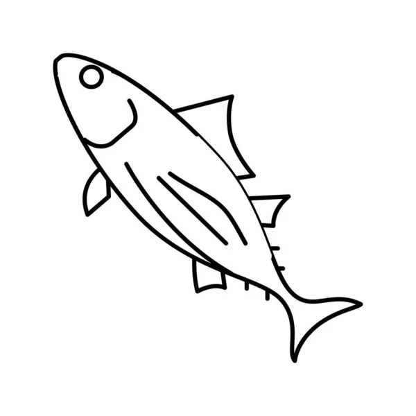 Vektorová ilustrace ikony tuňáka pruhovaného — Stockový vektor