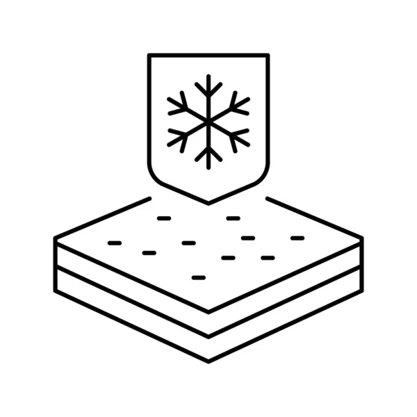 Inverno tecidos propriedades linha ícone vetor ilustração — Vetor de Stock