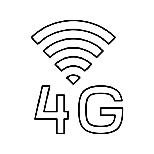 Ilustração de vetor de ícone de linha de rede de internet 4g — Vetor de Stock