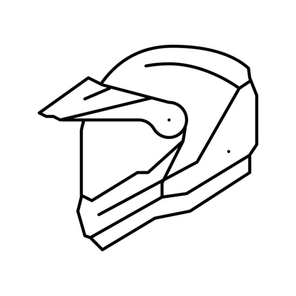 Casco motocicleta línea icono vector ilustración — Vector de stock