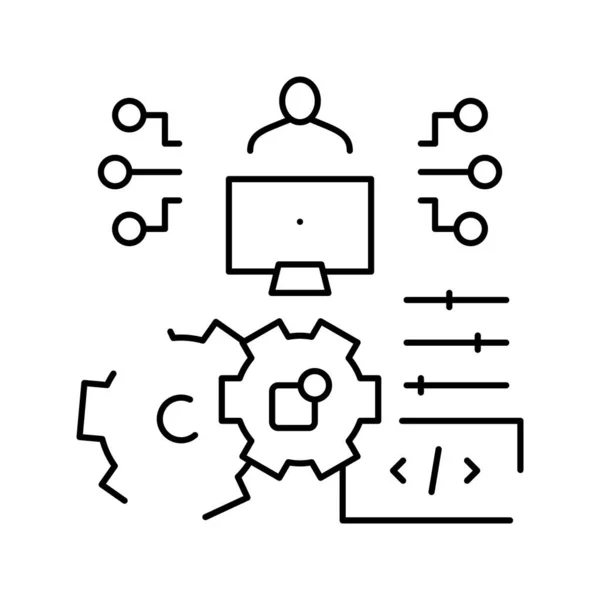 Разработка эрп программного обеспечения иконка векторной иллюстрации — стоковый вектор
