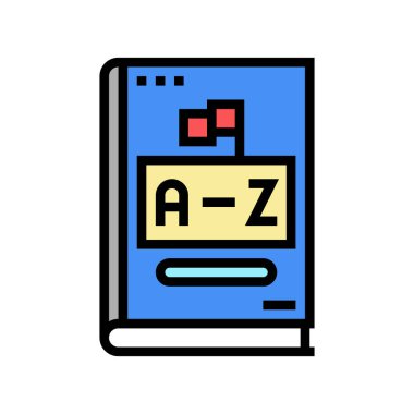 sözlük İngilizce renk ikonu vektör illüstrasyonu