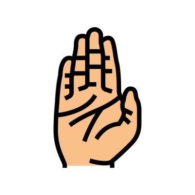 El hareketi renk ikonu vektör illüstrasyonunu durdur